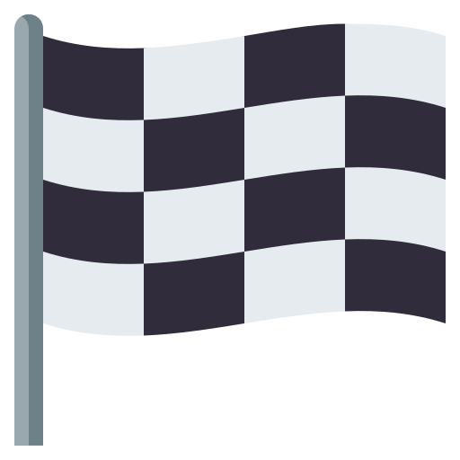 Chequered Flag as drawn by JoyPixels in 4.0