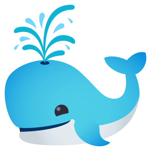 Spouting Whale as drawn by JoyPixels in 4.0
