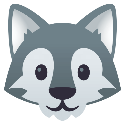 オオカミの顔 as drawn by JoyPixels in 4.0