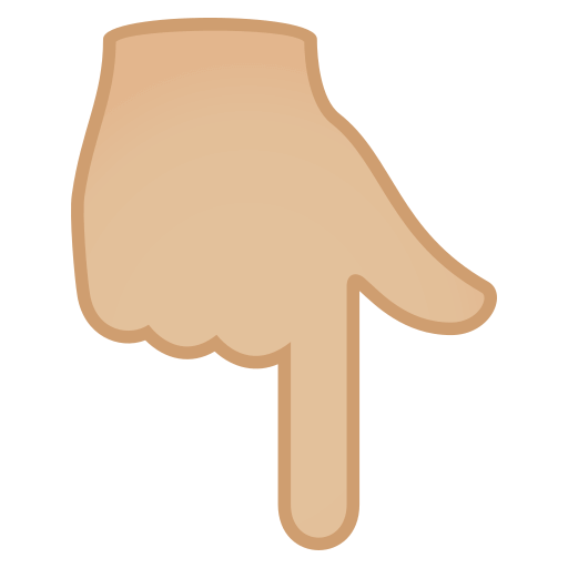Backhand Index Pointing Down: Medium-Light Skin Tone, the design in this release