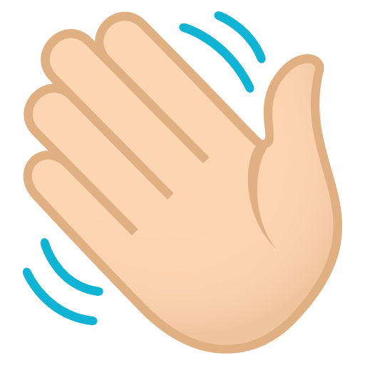 Waving Hand: Light Skin Tone, the design in this release