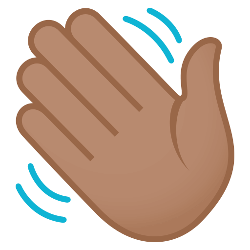Waving Hand: Medium Skin Tone as drawn by JoyPixels in 4.0