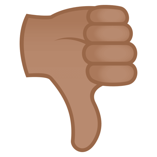 Thumbs Down: Medium Skin Tone as drawn by JoyPixels in 4.0