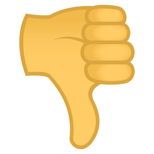 Thumbs Down as drawn by JoyPixels in 4.0