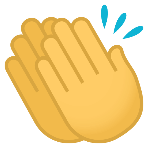 Clapping Hands as drawn by JoyPixels in 4.0