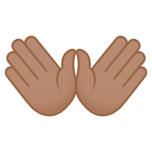 Open Hands: Medium Skin Tone as drawn by JoyPixels in 4.0