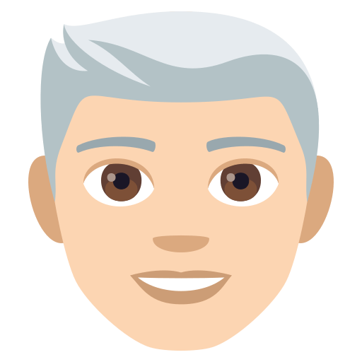 Man: Light Skin Tone, White Hair, the design in this release