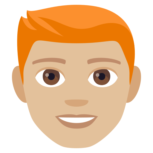Man: Medium-Light Skin Tone, Red Hair, the design in this release