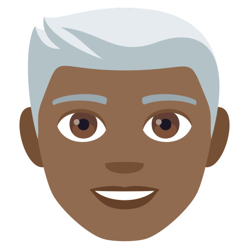 Man: Medium-Dark Skin Tone, White Hair, the design in this release