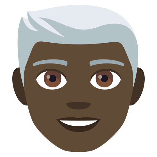 Man: Dark Skin Tone, White Hair, the design in this release