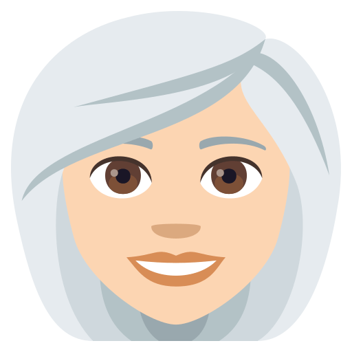 Woman: Light Skin Tone, White Hair, the design in this release