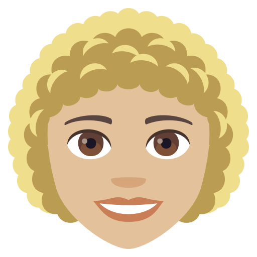 Woman: Medium-Light Skin Tone, Curly Hair, the design in this release