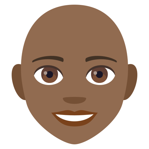 Woman: Medium-Dark Skin Tone, Bald, the design in this release