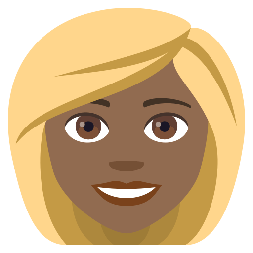Woman: Medium-Dark Skin Tone, Blond Hair, the design in this release
