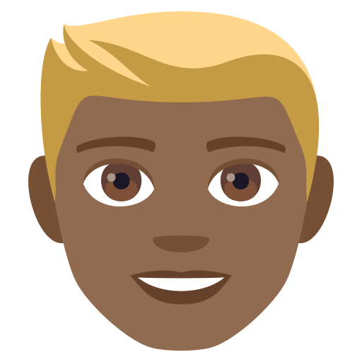 Man: Medium-Dark Skin Tone, Blond Hair, the design in this release