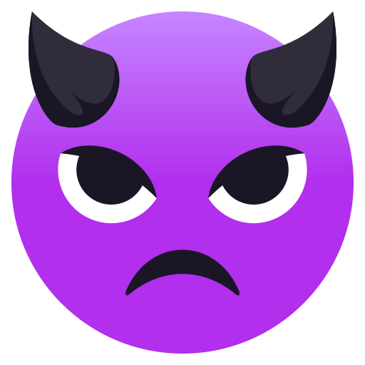 Angry Face with Horns as drawn by JoyPixels in 4.0