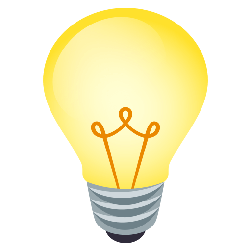 Light Bulb as drawn by JoyPixels in 4.0