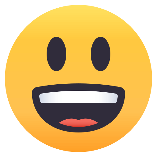 Grinning Face with Big Eyes as drawn by JoyPixels in 4.0