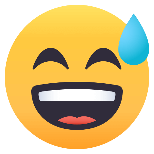 Grinning Face with Sweat, the design in this release