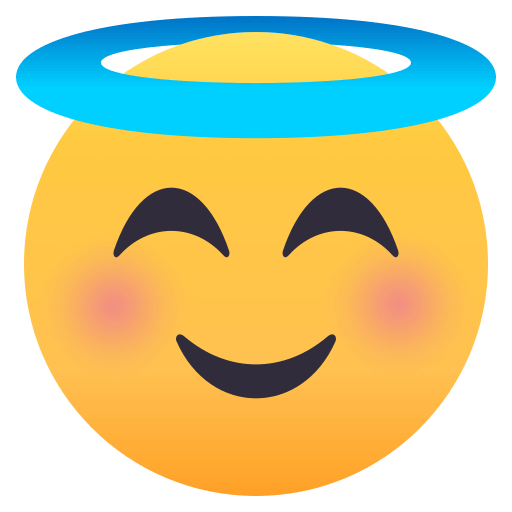 Smiling Face with Halo as drawn by JoyPixels in 4.0
