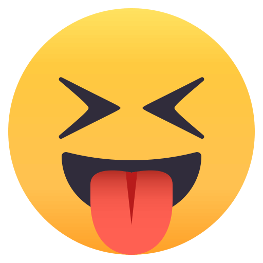 Squinting Face with Tongue as drawn by JoyPixels in 4.0