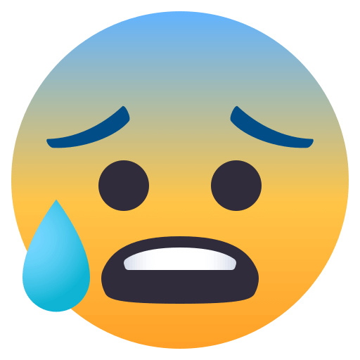 Anxious Face with Sweat as drawn by JoyPixels in 4.0