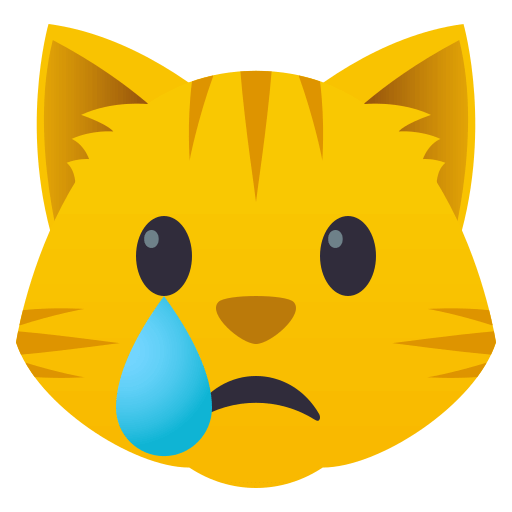 Crying Cat as drawn by JoyPixels in 4.0