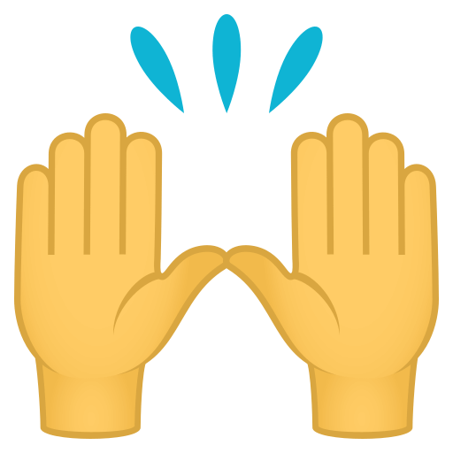Zwei Erhobene Handflächen as drawn by JoyPixels in 4.0