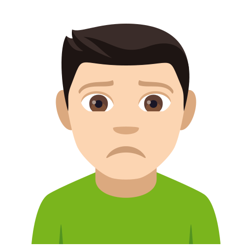 Man Frowning: Light Skin Tone, the design in this release
