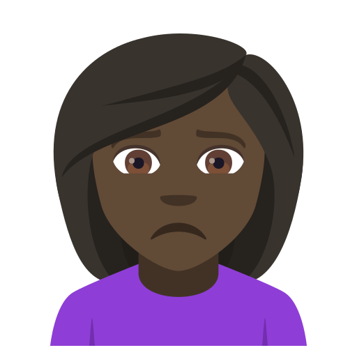 Woman Frowning: Dark Skin Tone, the design in this release