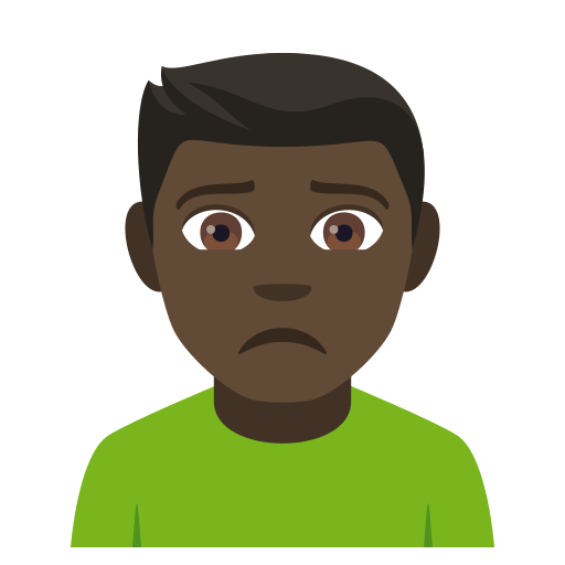 Man Frowning: Dark Skin Tone, the design in this release