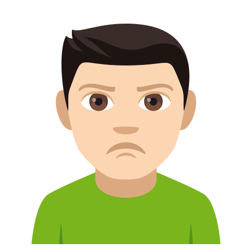 Man Pouting: Light Skin Tone, the design in this release