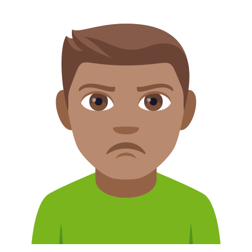 Man Pouting: Medium Skin Tone, the design in this release