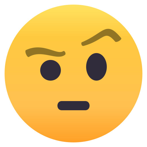 Face with Raised Eyebrow as drawn by JoyPixels in 4.0