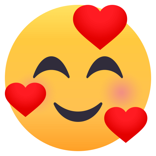 Smiling Face with Hearts as drawn by JoyPixels in 4.0
