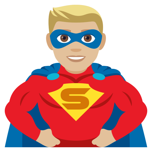 Man Superhero: Medium-Light Skin Tone, the design in this release