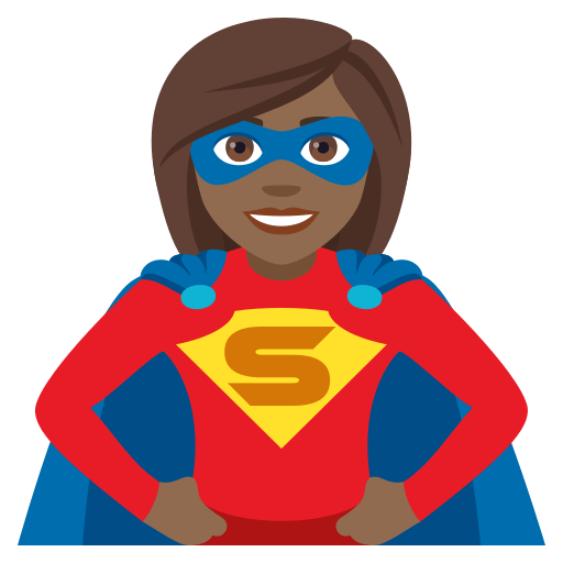 Woman Superhero: Medium-Dark Skin Tone, the design in this release