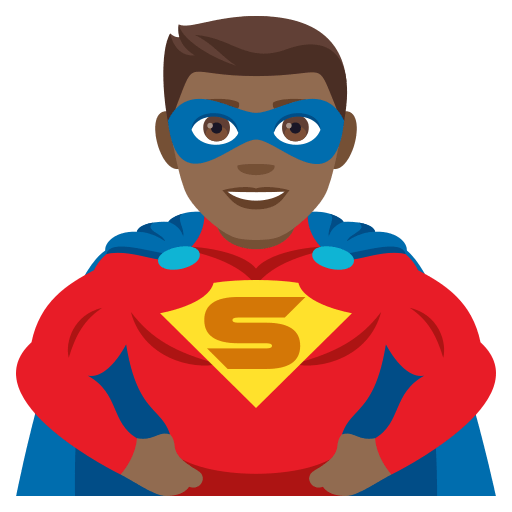 Man Superhero: Medium-Dark Skin Tone, the design in this release