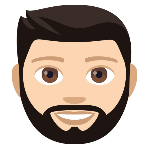 Person: Light Skin Tone, Beard, the design in this release
