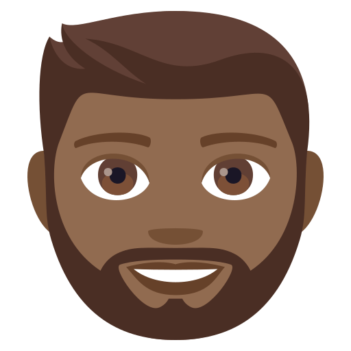 Person: Medium-Dark Skin Tone, Beard, the design in this release