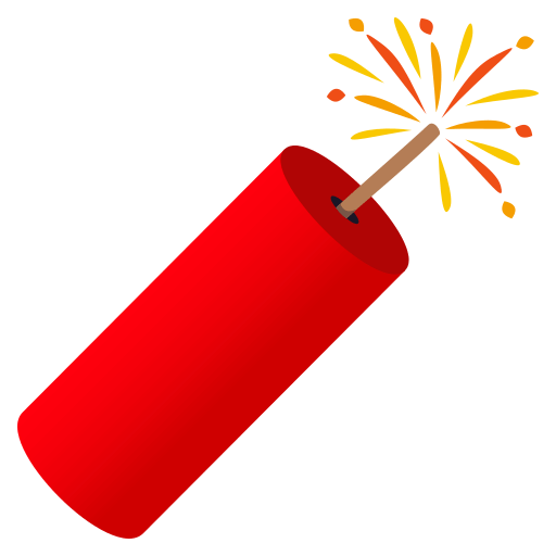 Firecracker as drawn by JoyPixels in 4.0