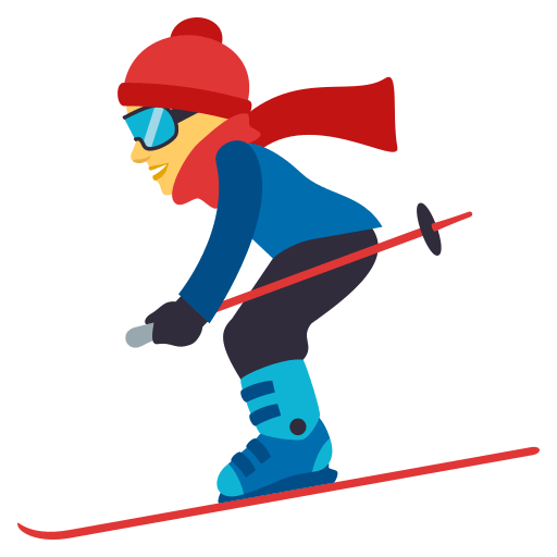 Skier as drawn by JoyPixels in 4.0