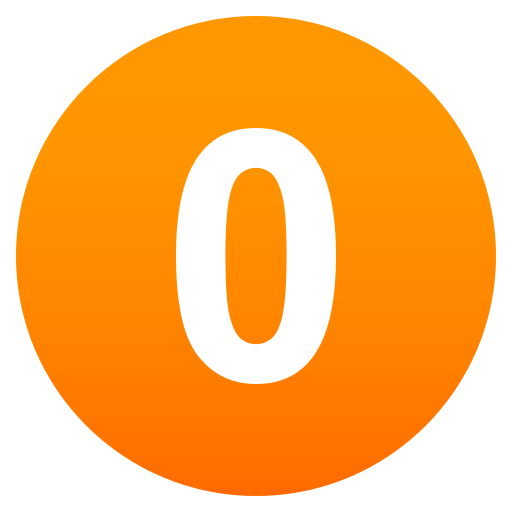 Digit Zero as drawn by JoyPixels in 4.0