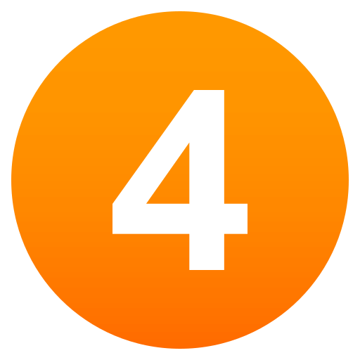 Digit Four as drawn by JoyPixels in 4.0