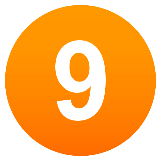 Digit Nine as drawn by JoyPixels in 4.0