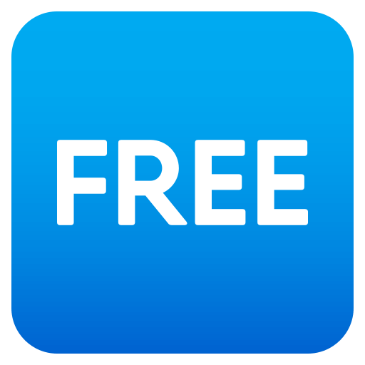 Pulsante FREE as drawn by JoyPixels in 4.5