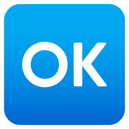 OK Button as drawn by JoyPixels in 4.5
