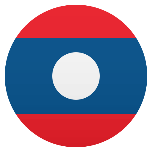 Flag: Laos as drawn by JoyPixels in 4.5