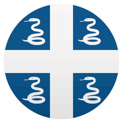 Flag: Martinique as drawn by JoyPixels in 4.5
