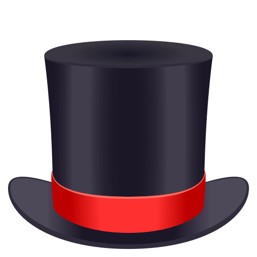 Top Hat as drawn by JoyPixels in 4.5